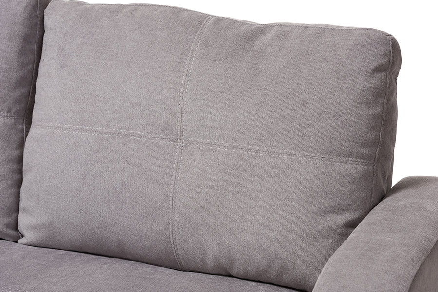 Baxton Studio Lianna Modern and Contemporary Light Grey Fabric Upholstered Sectional Sofa | Sofas | Modishstore - 4