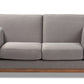 baxton studio sava mid century modern grey fabric upholstered walnut wood 2 seater loveseat | Modish Furniture Store-3