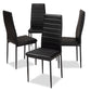 Baxton Studio Armand Modern and Contemporary Black Faux Leather Upholstered Dining Chair (Set of 4) | Modishstore | Dining Chairs - 3