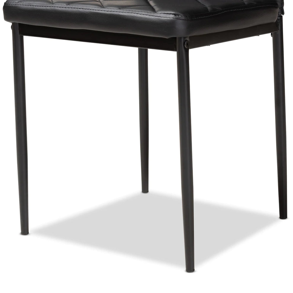 Baxton Studio Blaise Modern And Contemporary Black Faux Leather Upholstered Dining Chair (Set Of 4) | Dining Chairs | Modishstore - 3