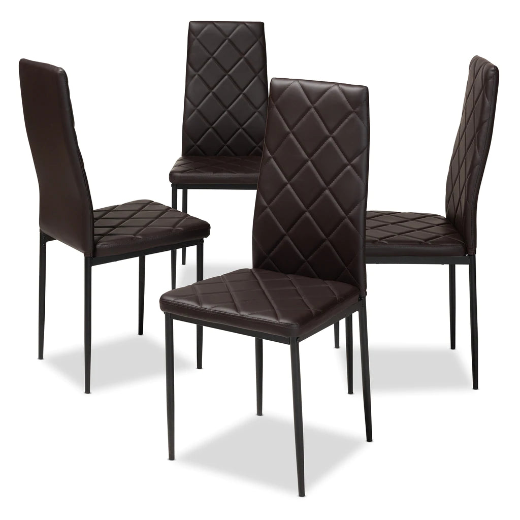 Baxton Studio Blaise Modern And Contemporary Black Faux Leather Upholstered Dining Chair (Set Of 4) | Dining Chairs | Modishstore - 5