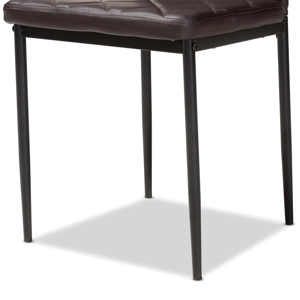 Baxton Studio Blaise Modern And Contemporary Black Faux Leather Upholstered Dining Chair (Set Of 4) | Dining Chairs | Modishstore - 7