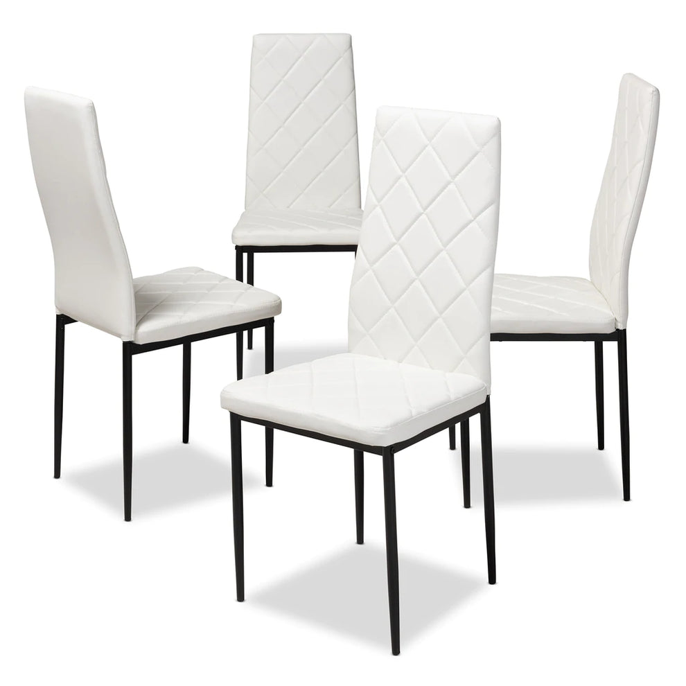 Baxton Studio Blaise Modern And Contemporary Black Faux Leather Upholstered Dining Chair (Set Of 4) | Dining Chairs | Modishstore - 10
