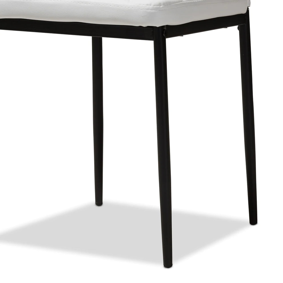 Baxton Studio Blaise Modern And Contemporary Black Faux Leather Upholstered Dining Chair (Set Of 4) | Dining Chairs | Modishstore - 11