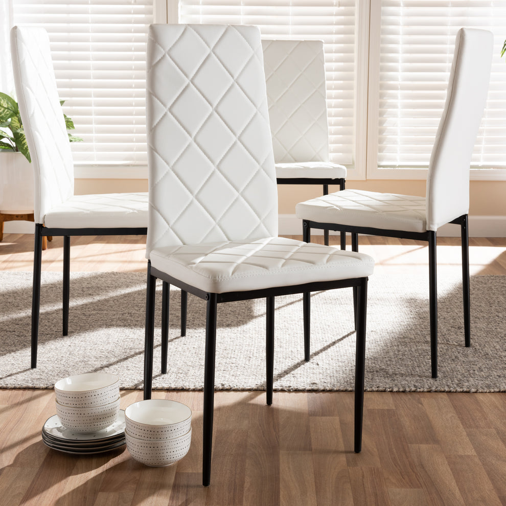 Baxton Studio Blaise Modern And Contemporary Black Faux Leather Upholstered Dining Chair (Set Of 4) | Dining Chairs | Modishstore - 9