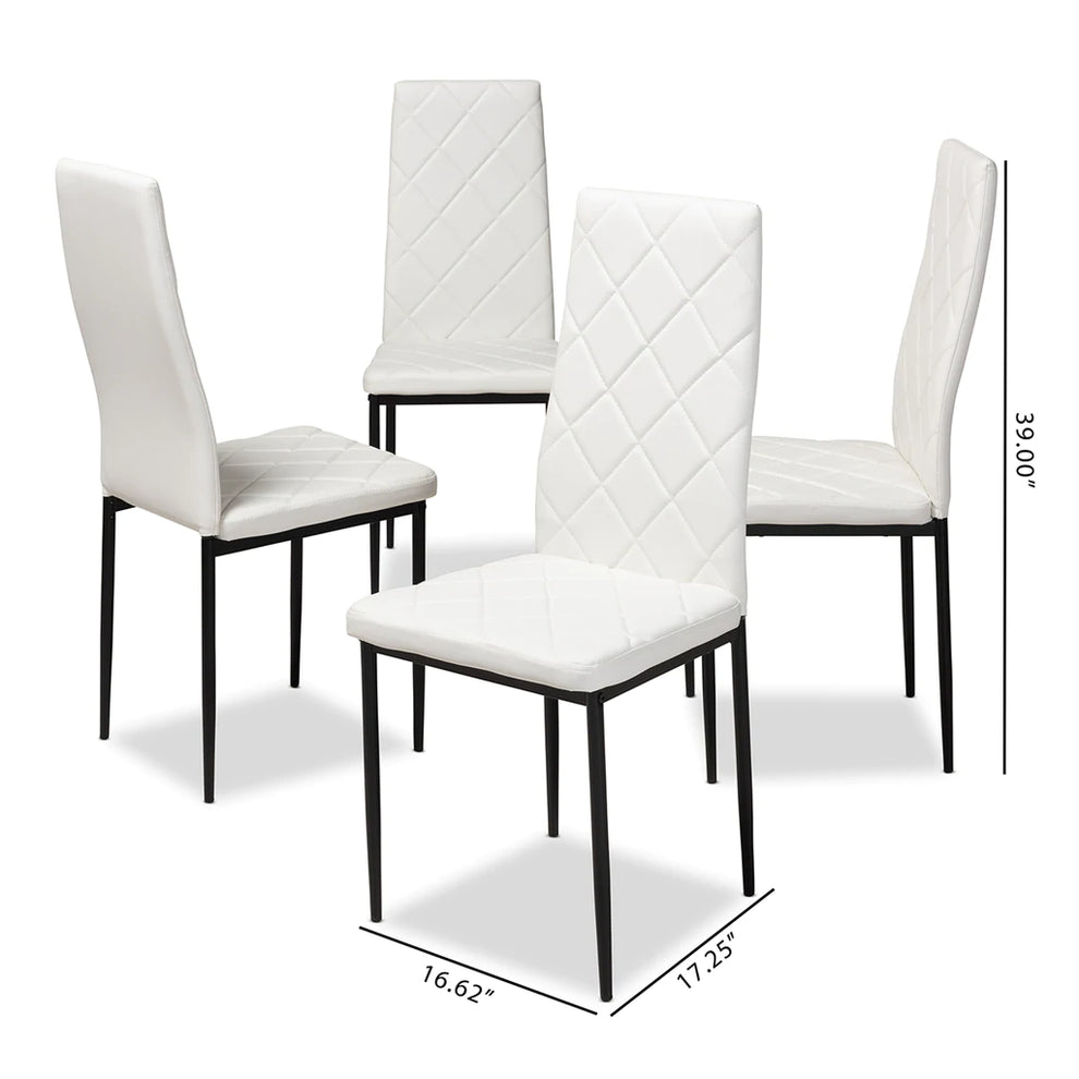 Baxton Studio Blaise Modern And Contemporary Black Faux Leather Upholstered Dining Chair (Set Of 4) | Dining Chairs | Modishstore - 12