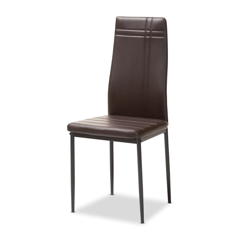 Baxton Studio Matiese Modern And Contemporary Black Faux Leather Upholstered Dining Chair (Set Of 4) | Dining Chairs | Modishstore - 10
