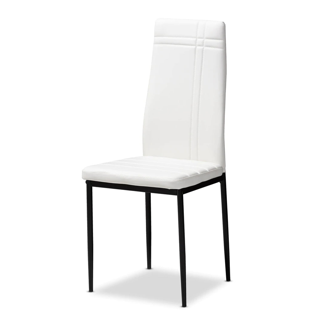 Baxton Studio Matiese Modern And Contemporary Black Faux Leather Upholstered Dining Chair (Set Of 4) | Dining Chairs | Modishstore - 15