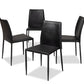 Baxton Studio Pascha Modern and Contemporary Black Faux Leather Upholstered Dining Chair (Set of 4) | Modishstore | Dining Chairs - 3
