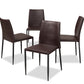 Baxton Studio Pascha Modern and Contemporary Brown Faux Leather Upholstered Dining Chair (Set of 4) | Modishstore | Dining Chairs - 3