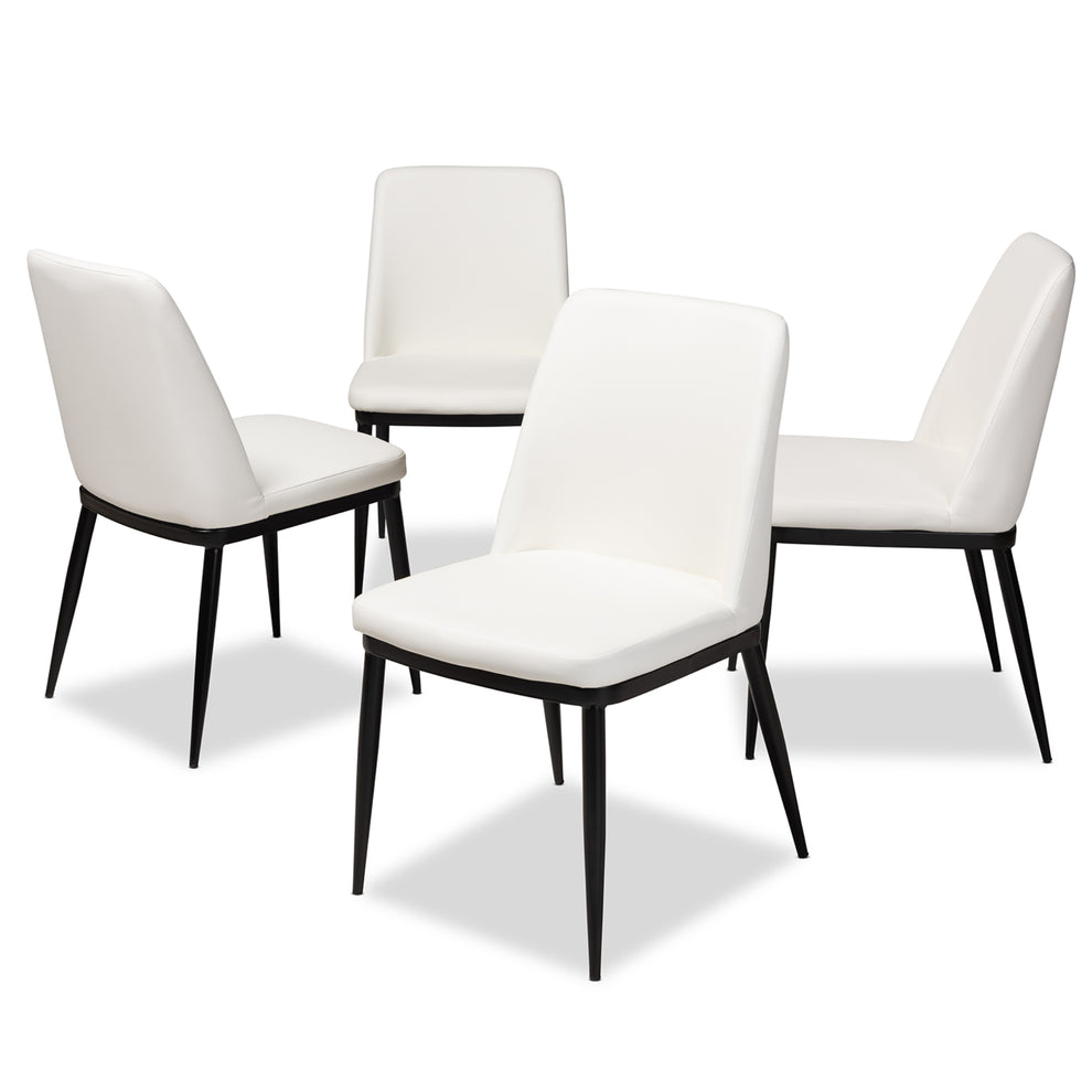 Baxton Studio Darcell Modern and Contemporary Black Faux Leather Upholstered Dining Chair (Set of 4) | Dining Chairs | Modishstore - 6