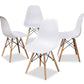 Baxton Studio Sydnea Mid-Century Modern White Acrylic Brown Wood Finished Dining Chair (Set of 4) | Modishstore | Dining Chairs - 2