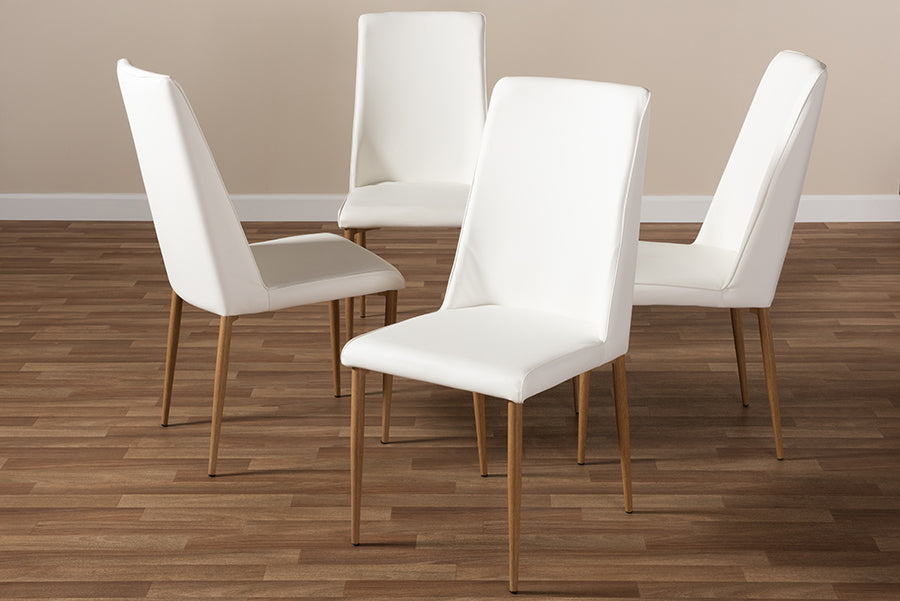 Baxton Studio Chandelle Modern and Contemporary Black Faux Leather Upholstered Dining Chair (Set of 4) | Dining Chairs | Modishstore - 8