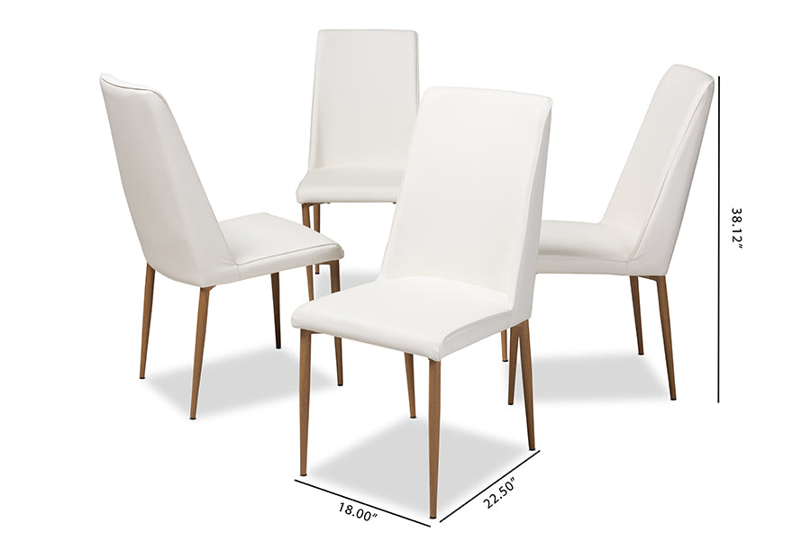 Baxton Studio Chandelle Modern and Contemporary Black Faux Leather Upholstered Dining Chair (Set of 4) | Dining Chairs | Modishstore - 9