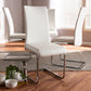 Baxton Studio Cyprien Modern and Contemporary White Faux Leather Upholstered Dining Chair (Set of 4) | Dining Chairs | Modishstore - 4
