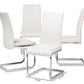 Baxton Studio Cyprien Modern and Contemporary White Faux Leather Upholstered Dining Chair (Set of 4) | Dining Chairs | Modishstore - 3