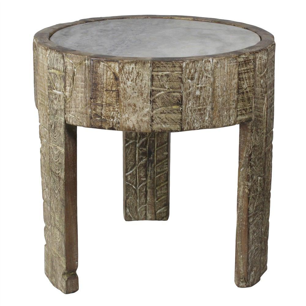 HomArt Portico Side Table with Marble Top | Modishstore | Side Tables