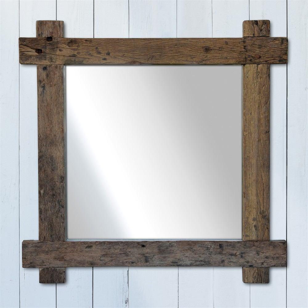 HomArt Salvaged Plank Wood Mirror - Square - Feature Image | Modishstore | Mirrors