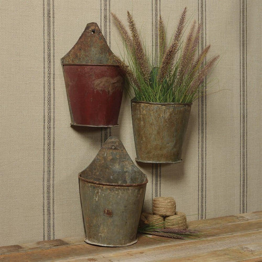 HomArt Wall Mounted Half Bucket - Set of 4 - Feature Image | Modishstore | Planters, Troughs & Cachepots