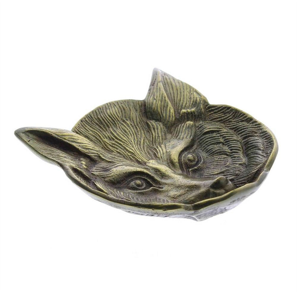 HomArt Fox Cast Metal Dish - Antique Brass - Set of 4-3