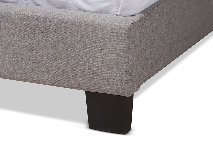 Baxton Studio Lisette Modern and Contemporary Grey Fabric Upholstered King Size Bed | Beds | Modishstore - 4