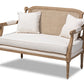 baxton studio clemence french provincial ivory fabric upholstered whitewashed wood loveseat | Modish Furniture Store-2