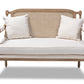 baxton studio clemence french provincial ivory fabric upholstered whitewashed wood loveseat | Modish Furniture Store-3