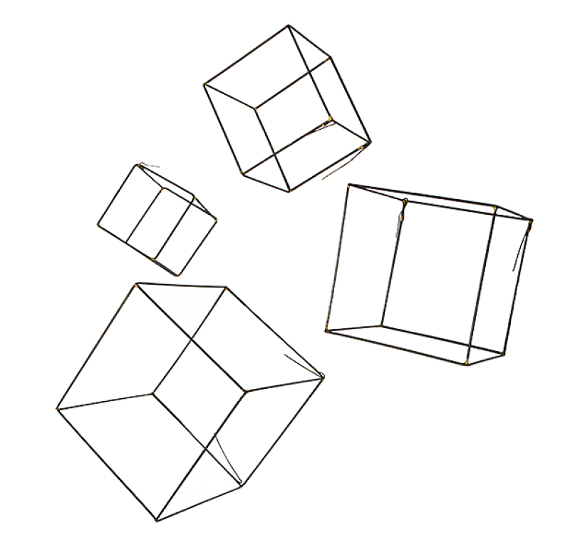 Gold Leaf Design Group Wire Cubes - Set Of 12 | Stands | Modishstore-2