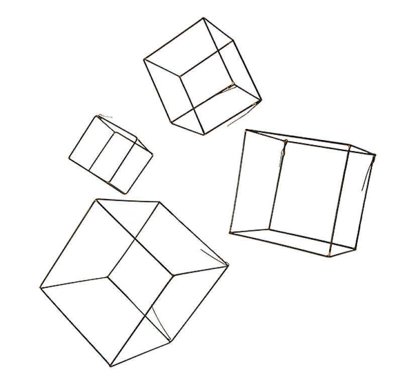 Gold Leaf Design Group Wire Cubes - Set Of 12 | Decor | Modishstore - 2