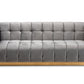 baxton studio loreto glam and luxe grey velvet fabric upholstered brushed gold finished sofa | Modish Furniture Store-3