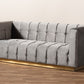 Baxton Studio Loreto Glam and Luxe Grey Velvet Fabric Upholstered Brushed Gold Finished Sofa | Modishstore | Sofas