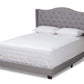 baxton studio alesha modern and contemporary grey fabric upholstered queen size bed | Modish Furniture Store-2