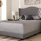 Baxton Studio Alesha Modern and Contemporary Grey Fabric Upholstered Queen Size Bed | Modishstore | Beds