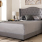 Baxton Studio Alesha Modern and Contemporary Grey Fabric Upholstered Full Size Bed | Modishstore | Beds