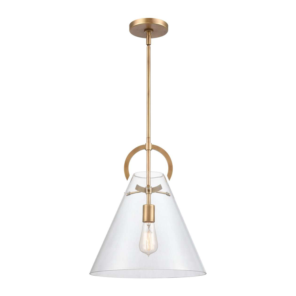 Gabby 1-Light pendant in Natural brass ELK Lighting | Pendant Lamp | Modishstore