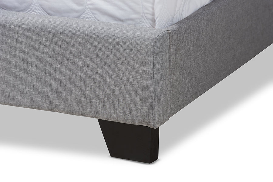 Baxton Studio Brady Modern and Contemporary Light Grey Fabric Upholstered Queen Size Bed | Beds | Modishstore - 4