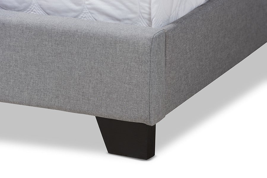 Baxton Studio Brady Modern and Contemporary Light Grey Fabric Upholstered King Size Bed | Modishstore | Beds-6