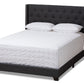 baxton studio brady modern and contemporary charcoal grey fabric upholstered king size bed | Modish Furniture Store-2