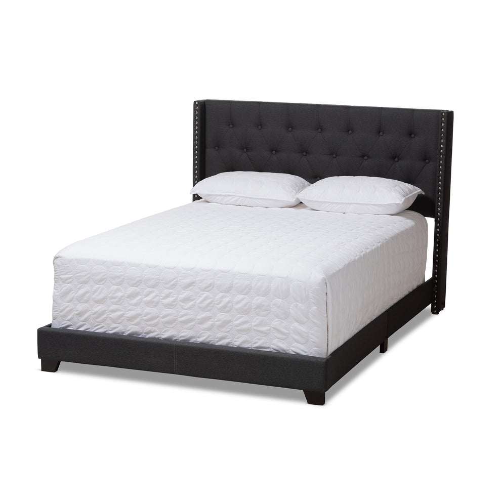 Baxton Studio Brady Modern and Contemporary Light Grey Fabric Upholstered Queen Size Bed | Beds | Modishstore - 7