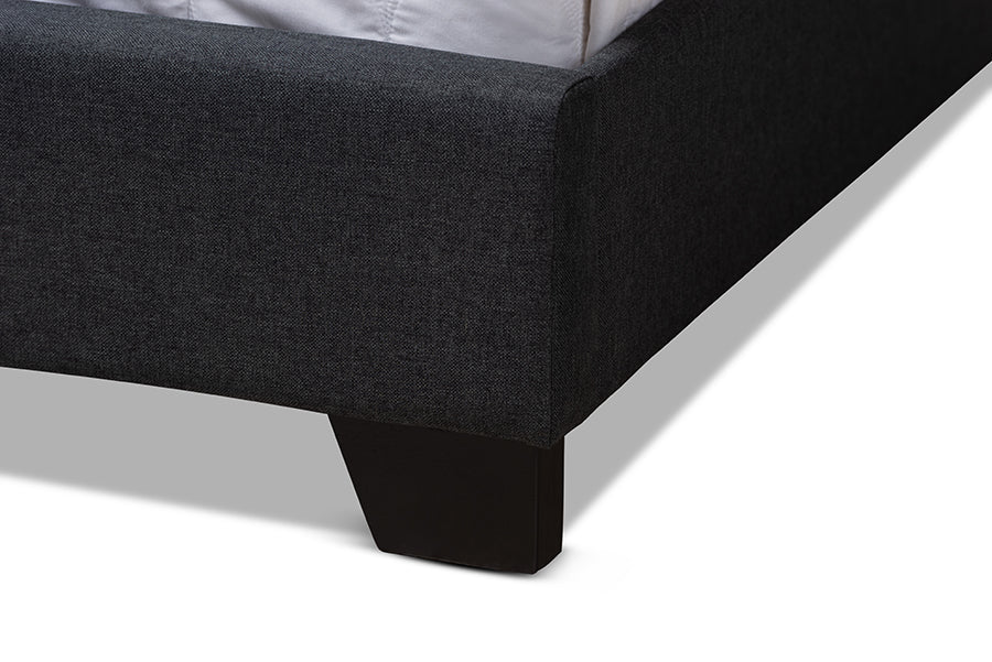 Baxton Studio Brady Modern and Contemporary Light Grey Fabric Upholstered Queen Size Bed | Beds | Modishstore - 9