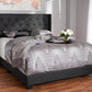 Baxton Studio Brady Modern and Contemporary Charcoal Grey Fabric Upholstered King Size Bed | Modishstore | Beds