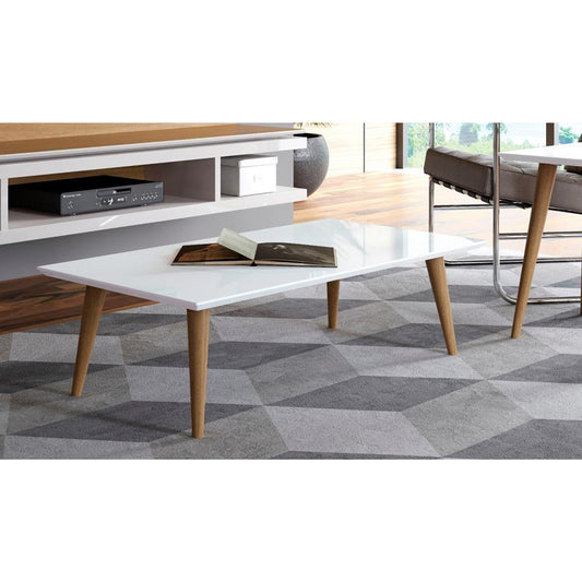 Manhattan Comfort Utopia 11.81" High Rectangle Coffee Table with Splayed Legs | Coffee Tables | Modishstore