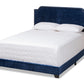 baxton studio darcy luxe and glamour navy velvet upholstered full size bed | Modish Furniture Store-3