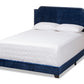 Baxton Studio Darcy Luxe and Glamour Navy Velvet Upholstered King Size Bed | Modishstore | Beds-4