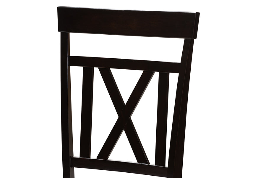 Baxton Studio Rosie Modern and Contemporary Grey Fabric Upholstered and Espresso Brown Finished Dining Chair Set of 2 | Dining Chairs | Modishstore - 4