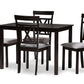 baxton studio rosie modern and contemporary espresso brown finished and grey fabric upholstered 5 piece dining set | Modish Furniture Store-2