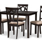 baxton studio sylvia modern and contemporary espresso brown finished and sand fabric upholstered 5 piece dining set | Modish Furniture Store-2
