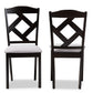 Baxton Studio Ruth Modern and Contemporary Grey Fabric Upholstered and Espresso Brown Finished Dining Chair Set of 2 | Modishstore | Dining Chairs - 3