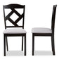 Baxton Studio Ruth Modern and Contemporary Grey Fabric Upholstered and Espresso Brown Finished Dining Chair Set of 2 | Modishstore | Dining Chairs - 2