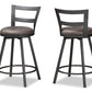 baxton studio arjean rustic and industrial grey fabric upholstered counter stool set of 2 | Modish Furniture Store-2
